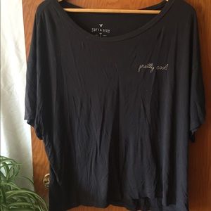 Soft & Sexy Tee. Stitched pocket text